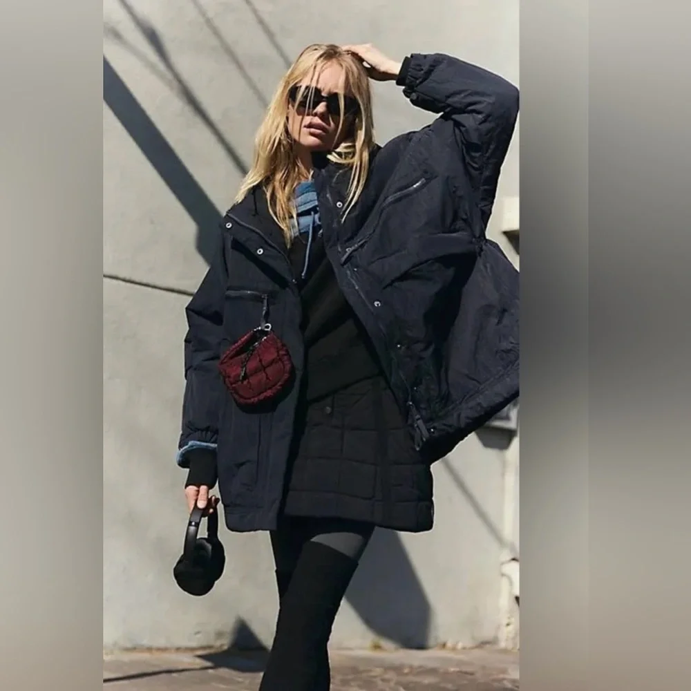 New! Free People Billie Boxy Insulated Lightweight Puffer Coat M/L - Picture 2 of 9